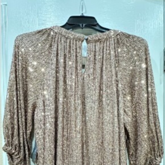 Vince Camuto Sequin Keyhole Neck Blouse. 2X - Picture 2 of 5